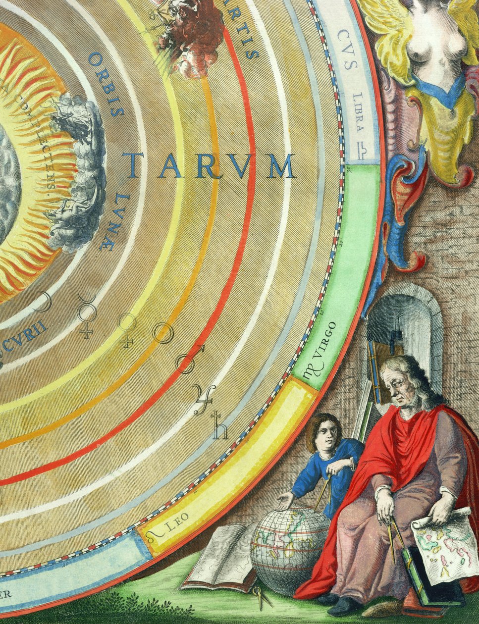 An Astronomer, detail from a map of the planets, from 