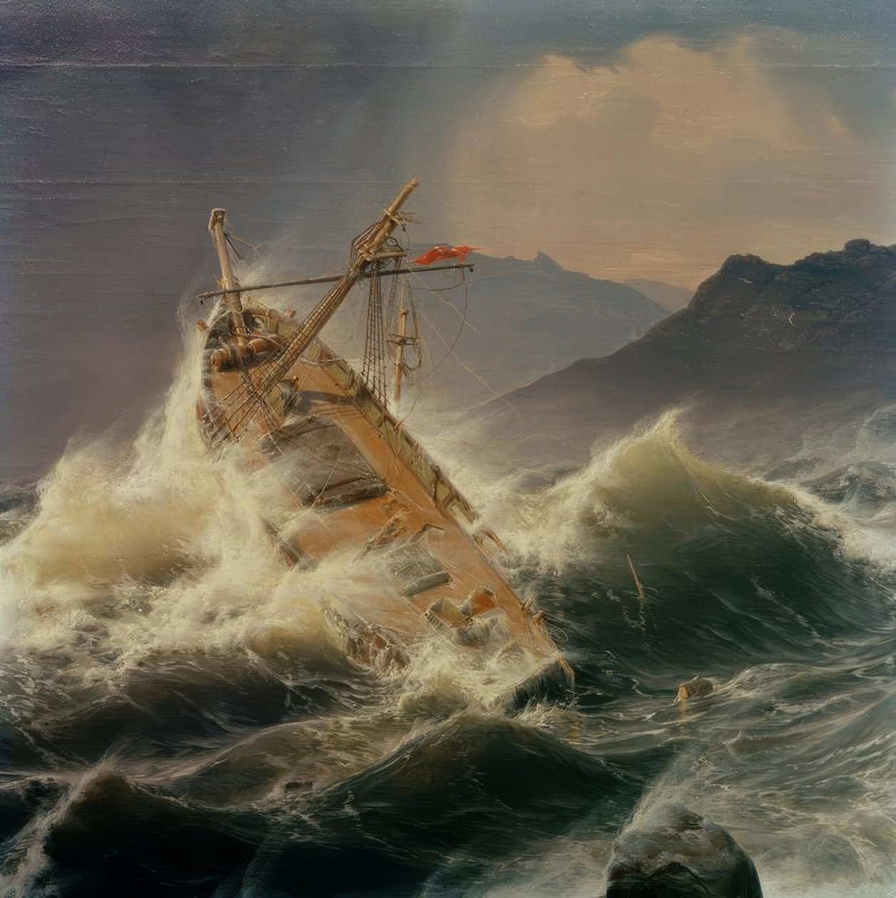 A Sea Storm on the Norwegian Coast by Andreas Achenbach