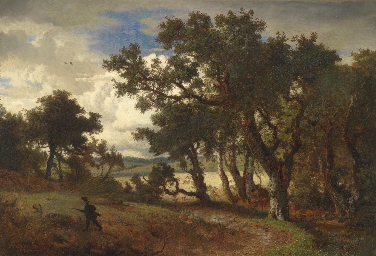 Hunter in Landscape by Andreas Achenbach