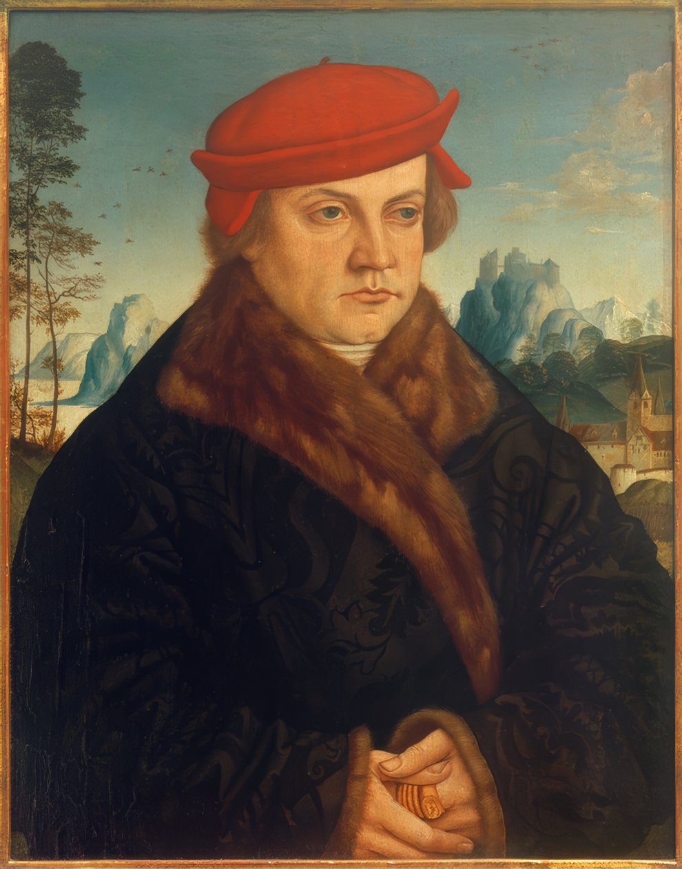 Portrait of a Man with a Red Beret by Andreas Haider