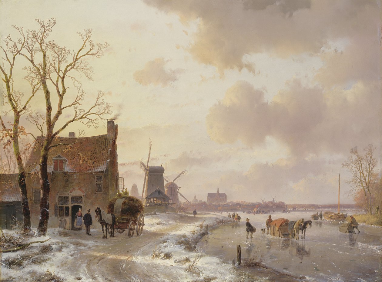 Winter Scene by Andreas Schelfhout