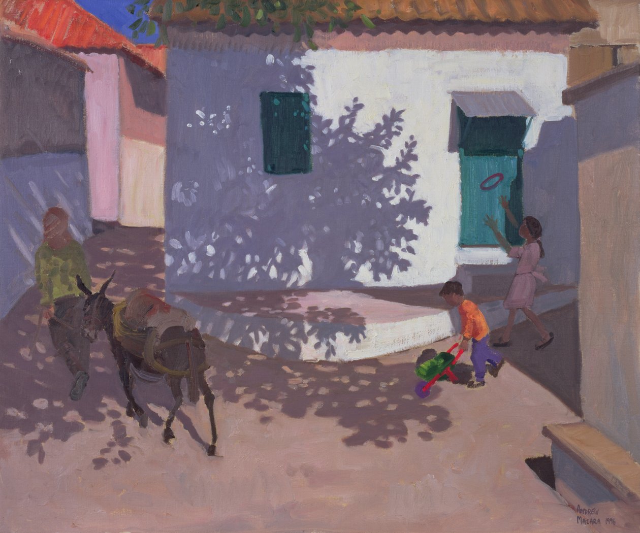 Green Door and Shadows, Lesbos by Andrew Macara