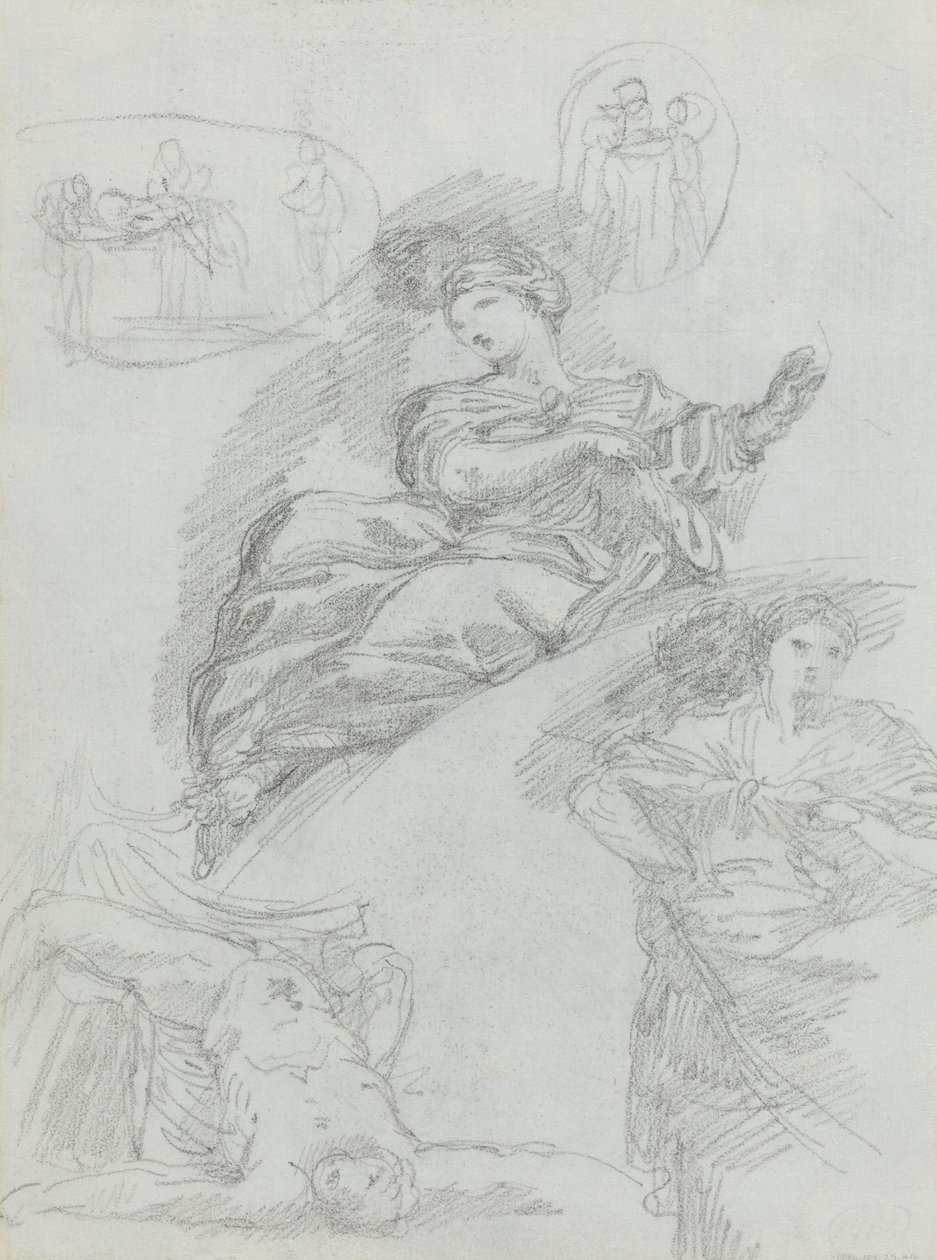 Studies of Figures (verso) by Anicet Charles Gabriel Lemonnier