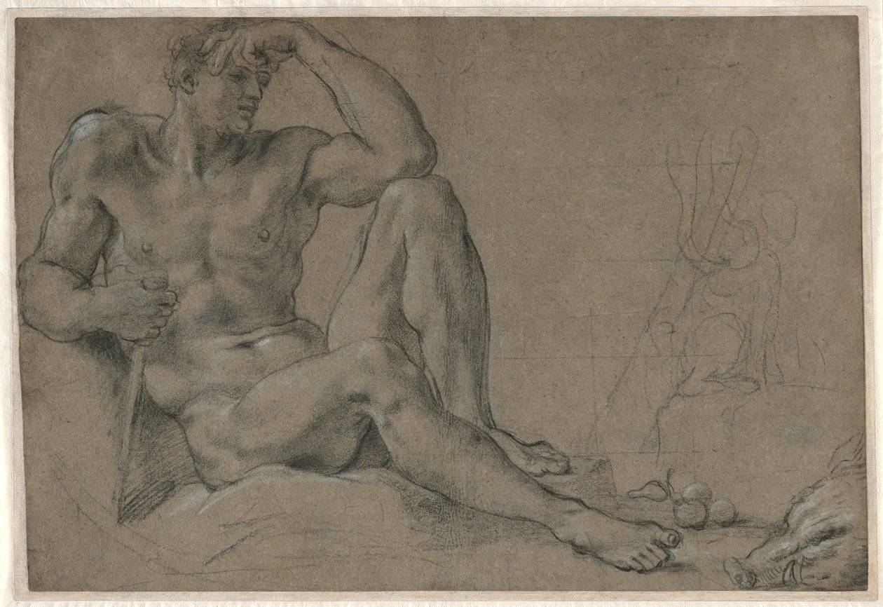 Hercules Resting (recto) by Annibale Carracci