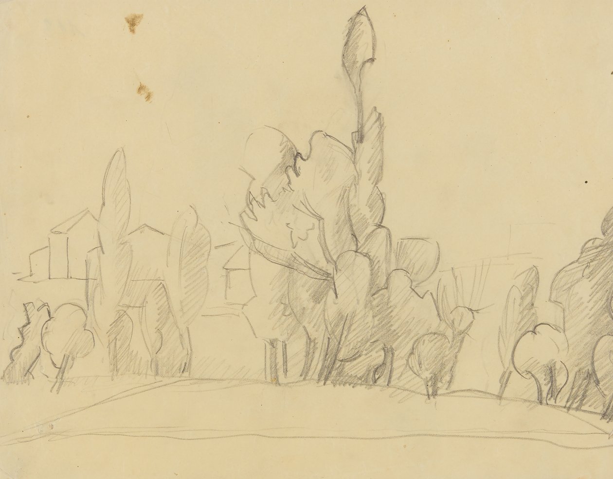 Tree Landscape with Houses by Anny Dollschein