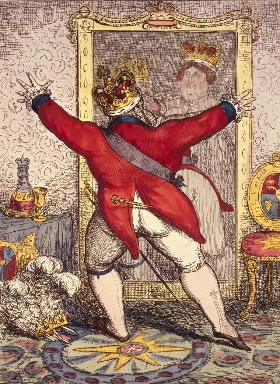 Reflection: To Be, or Not to Be, Cartoon of King George IV of England, 1820 by Unbekannt Unbekannt