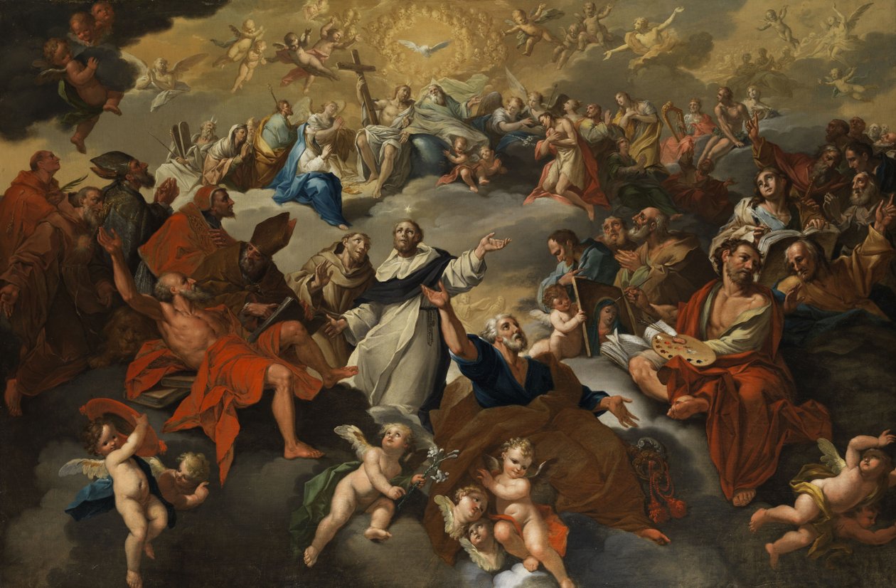 Assembly of Saints in Paradise with Apotheosis of St. Dominic and St. Francis by Unknown