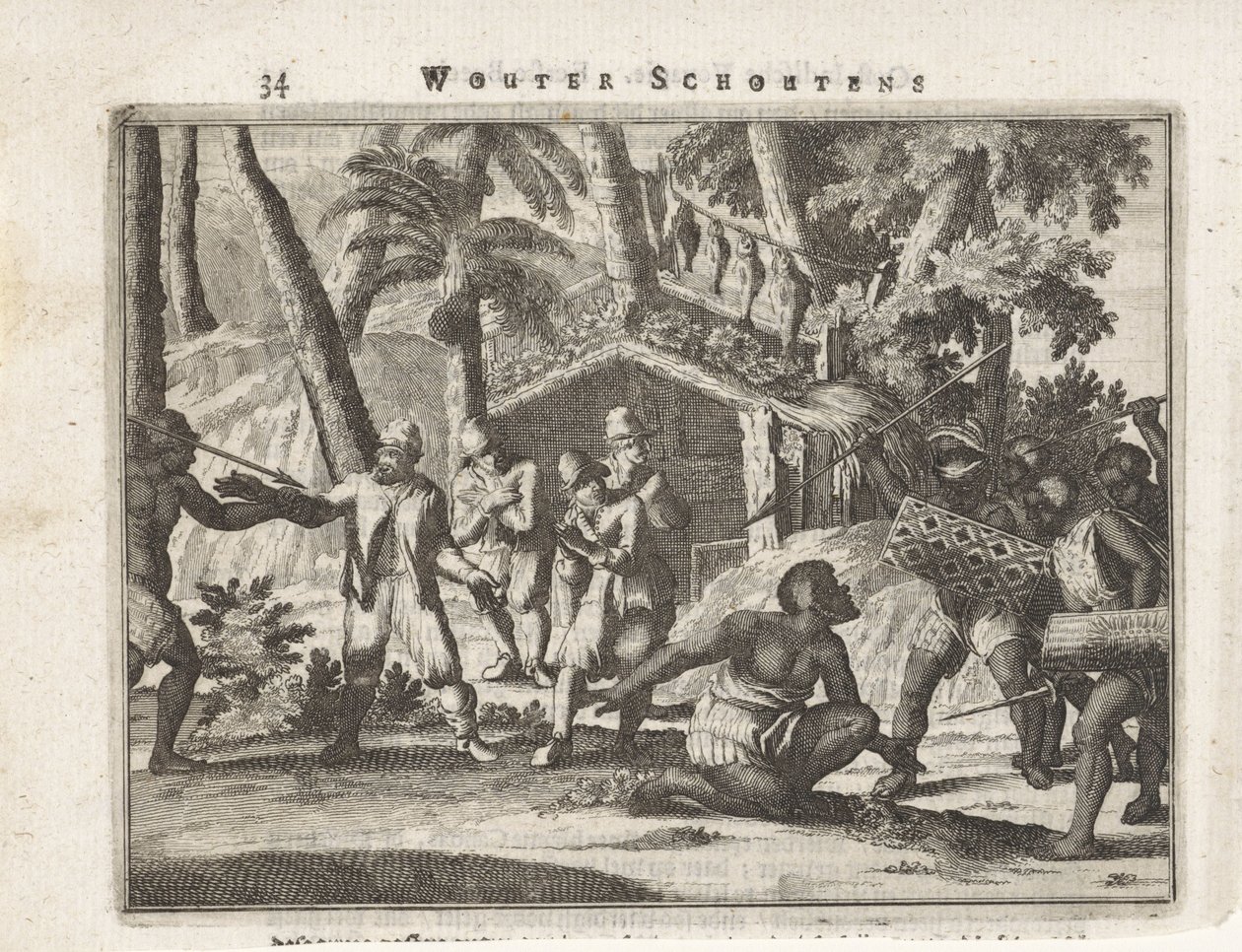 Attack on Men in Front of a Hut by Anonymous