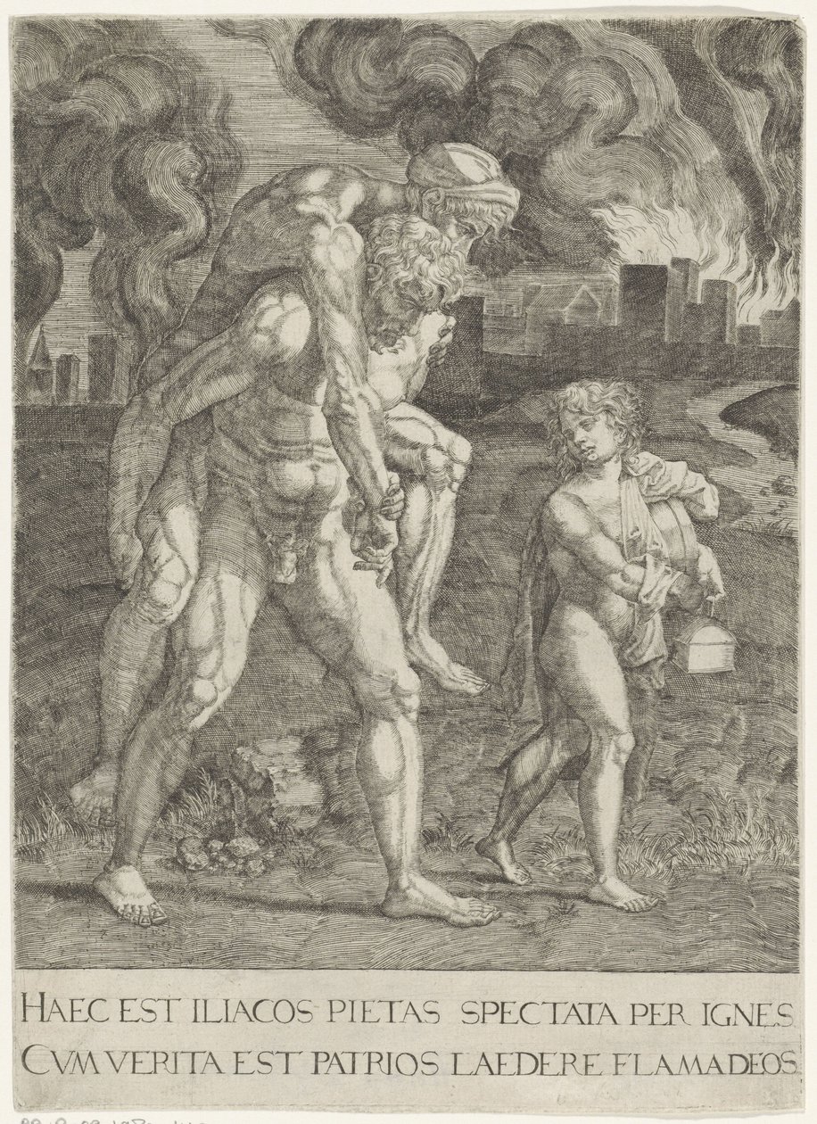 Aeneas Flees with His Family from Troy by Anonymous