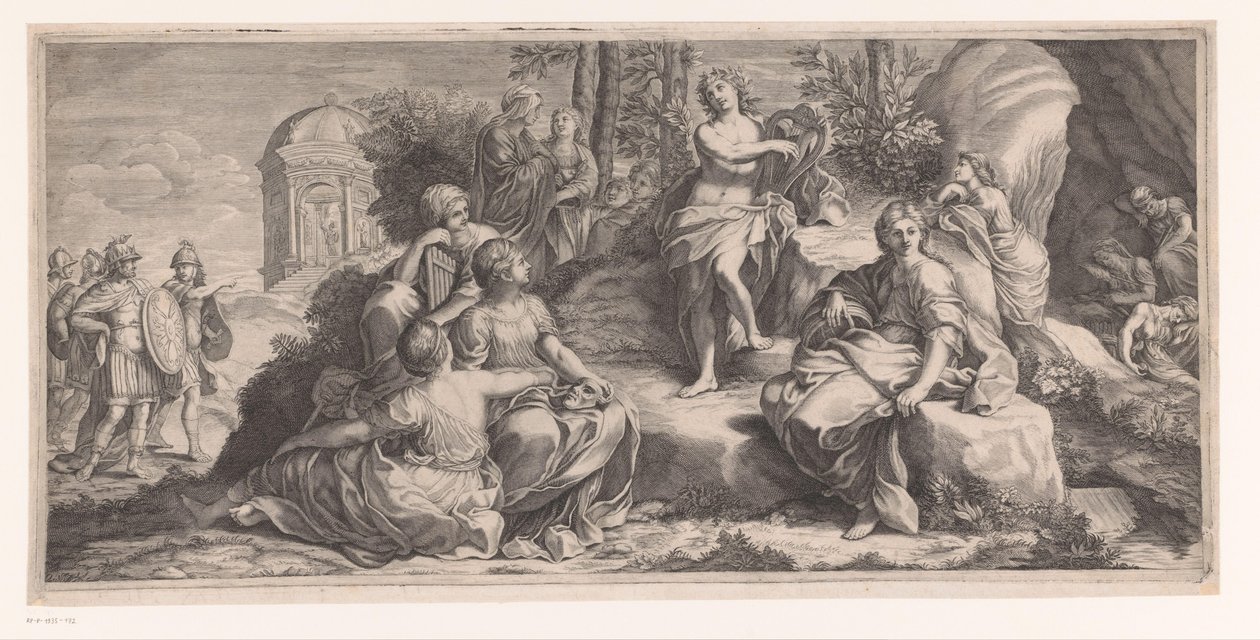 Apollo and the Muses with Approaching Soldiers by Anonymous