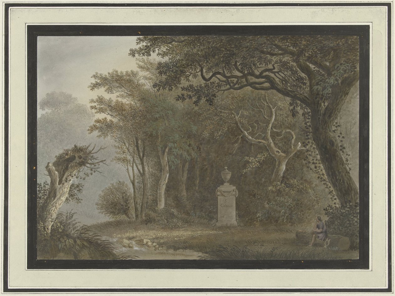 Landscape with Monument for Salomon Gessner by Anonymous