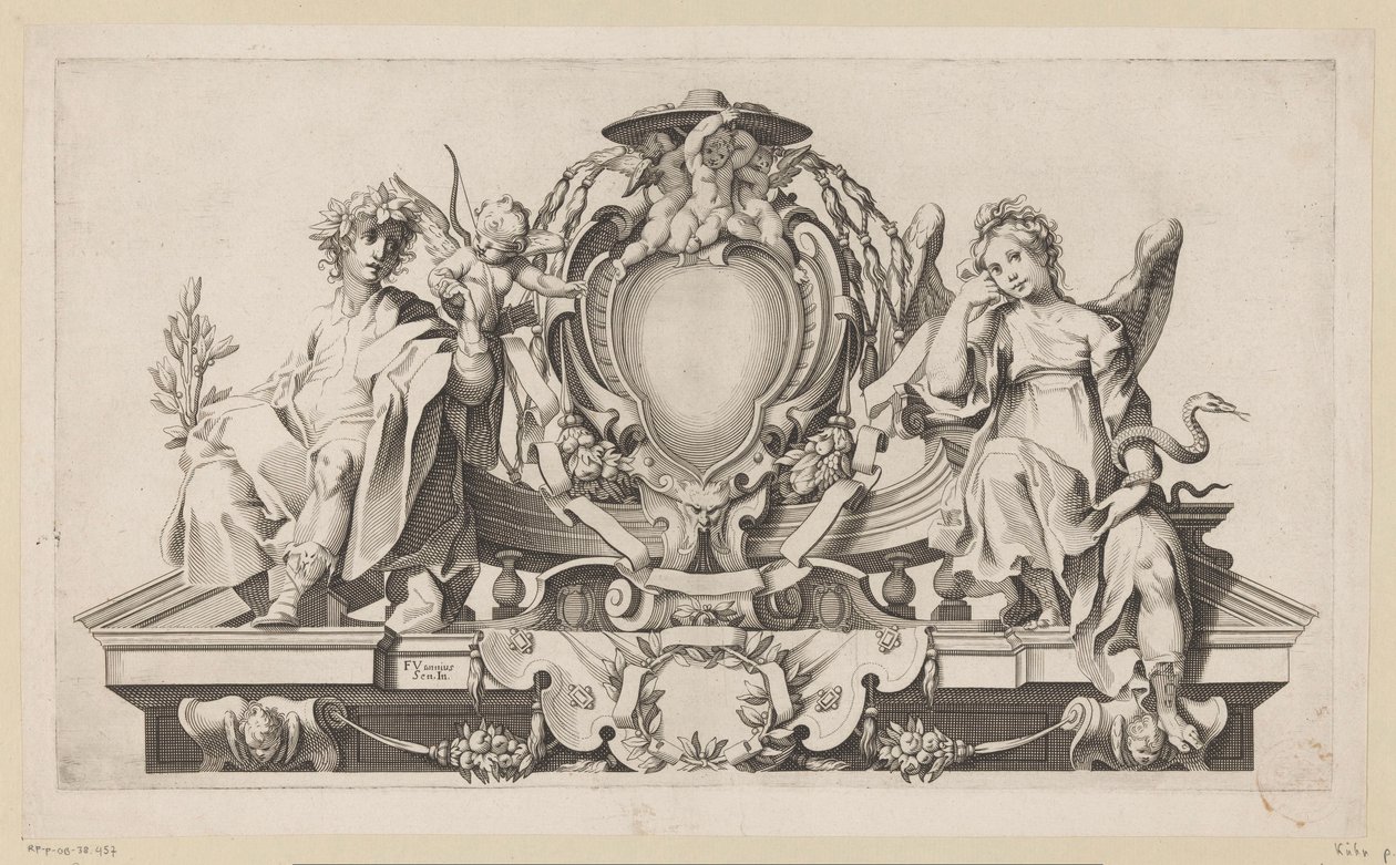 Cartouche for the Coat of Arms of a Cardinal by Anonymous