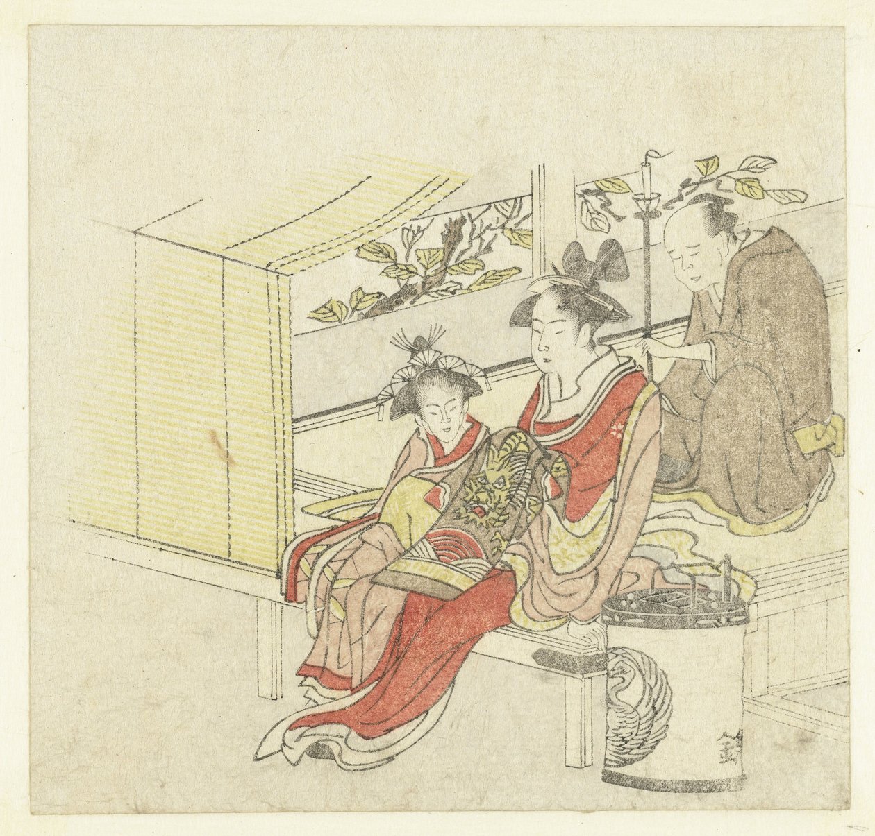 Courtesan and Servants by Anonymous