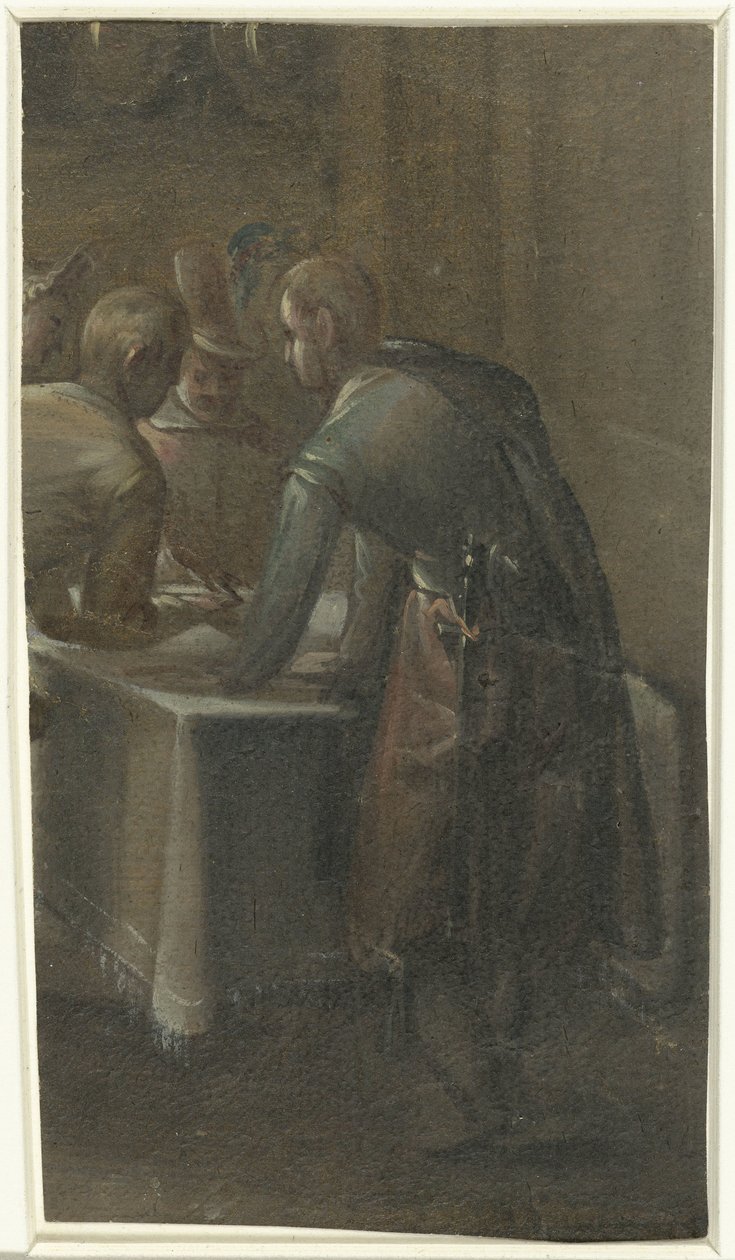 Three Men at a Table by Anonymous