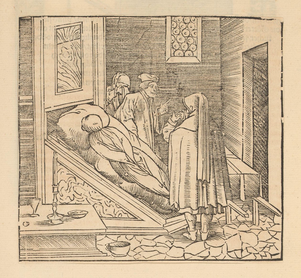 Mummified Body and Three Men by Anonymous