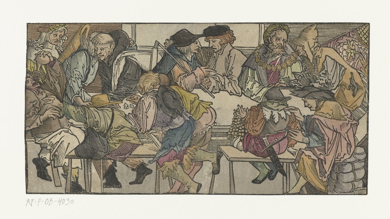 Company Around a Table by Anonymous