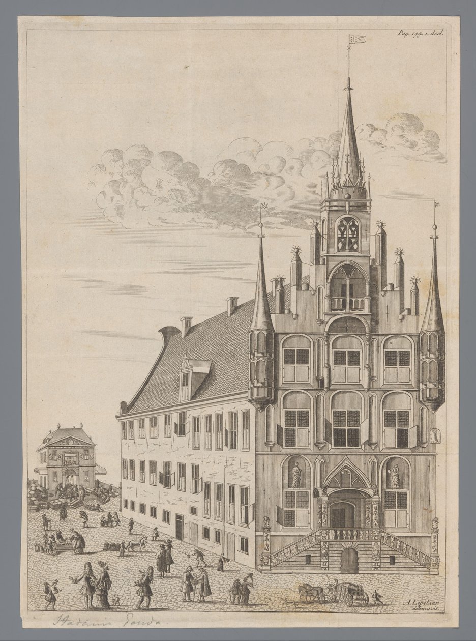 View of the Town Hall of Gouda by Anonymous