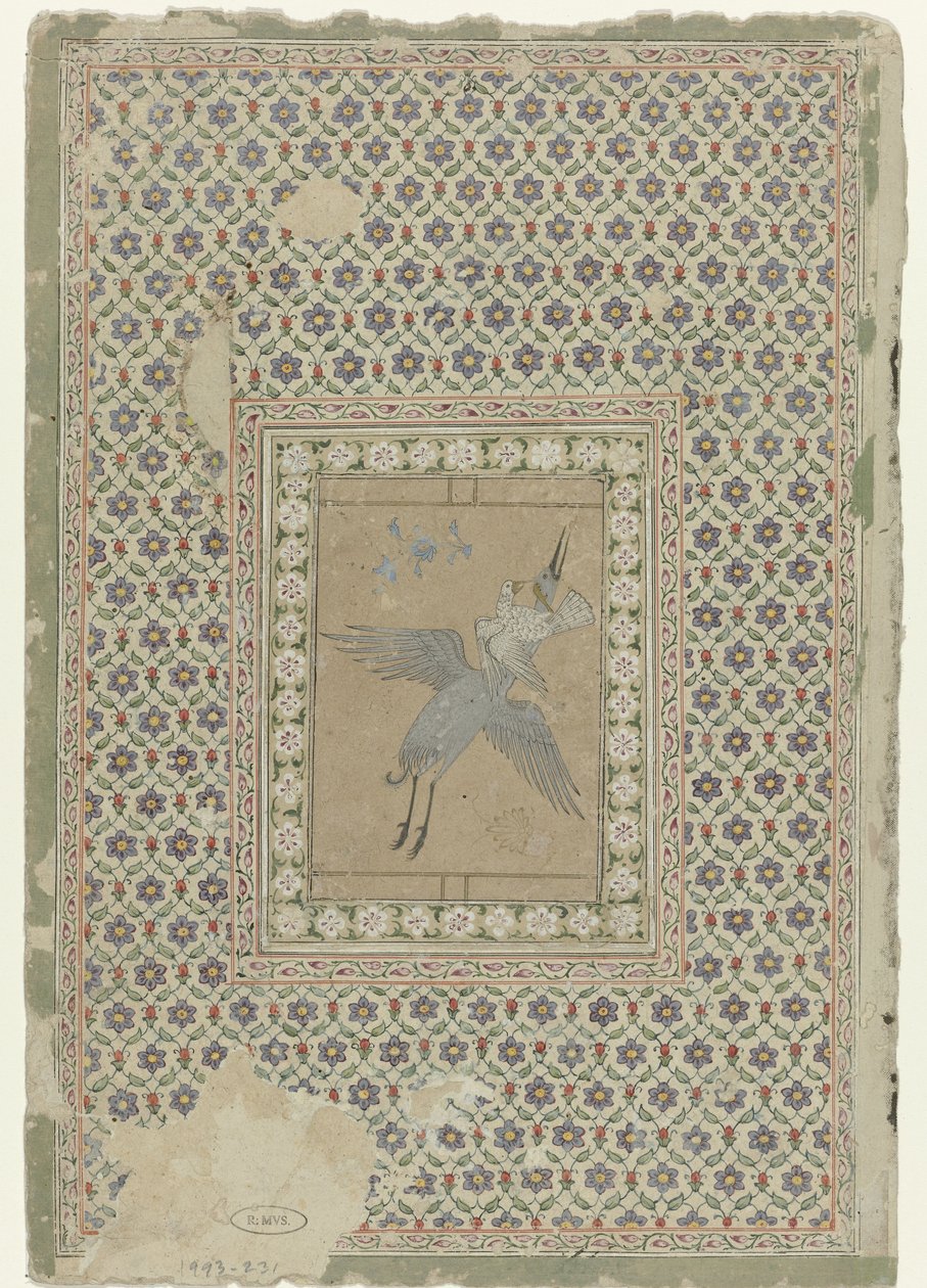 Hawk with Crane by Anonymous