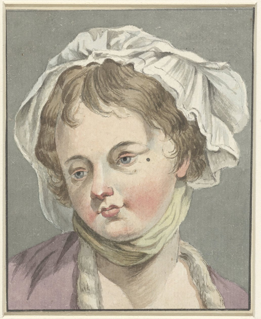 Head of a Girl with a Cap by Anonymous