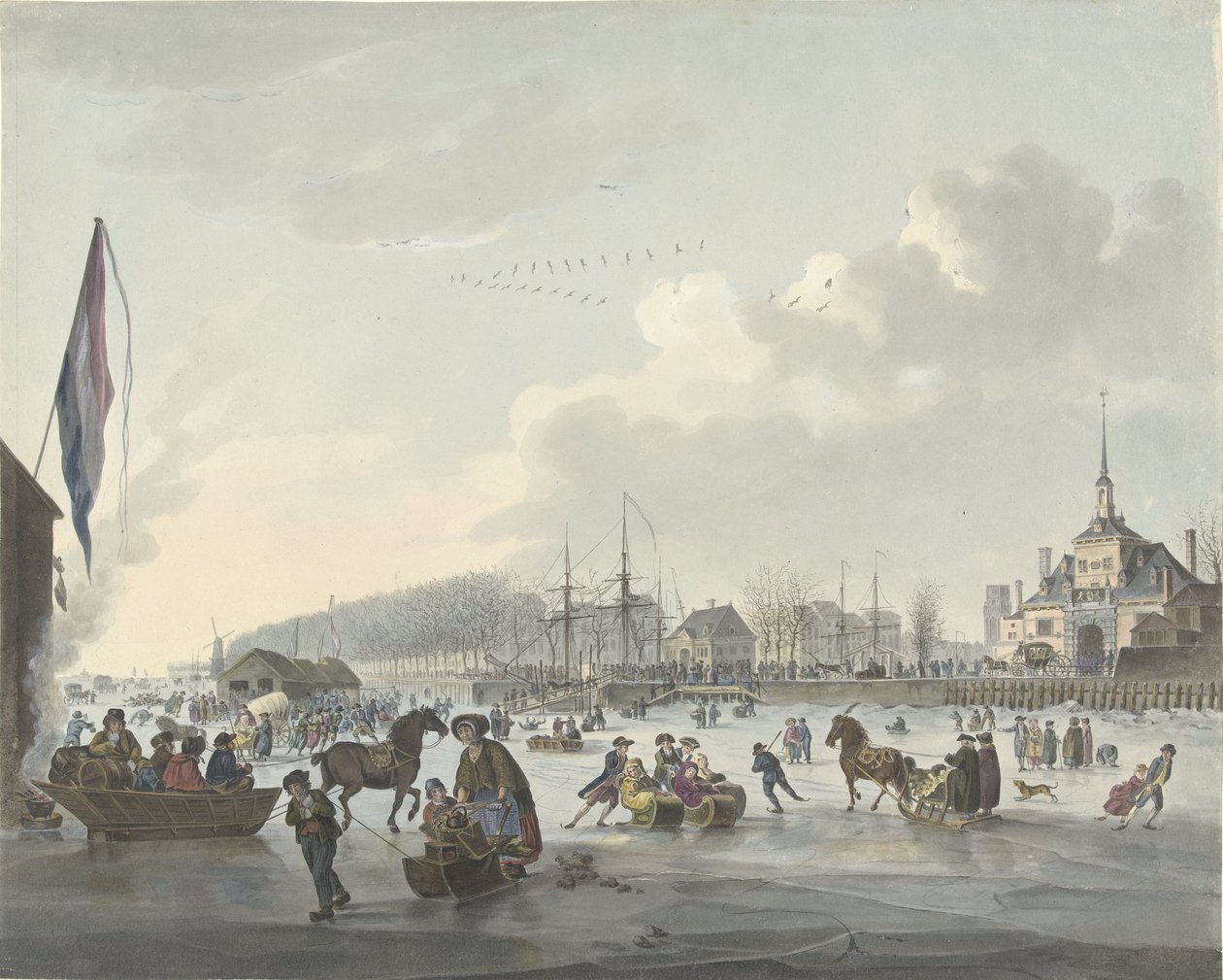 Ice Fun in Front of Rotterdam, ca. 1784 by Anonymous