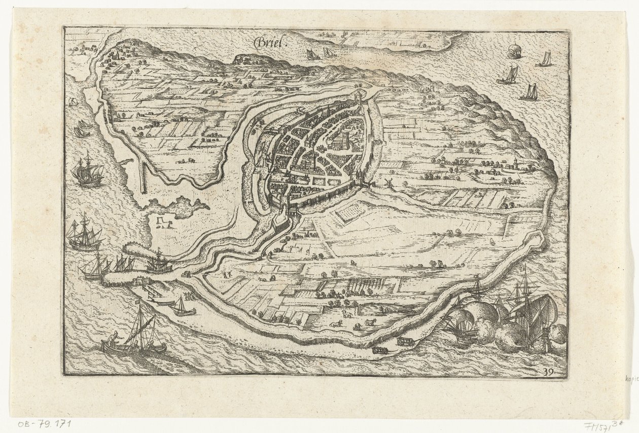 Map of Den Briel, 1572 by Anonymous