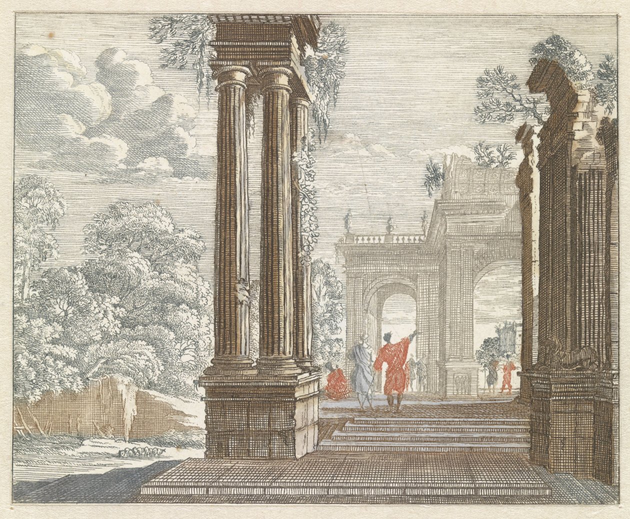 Landscape with Overgrown Roman Ruins by Anonymous