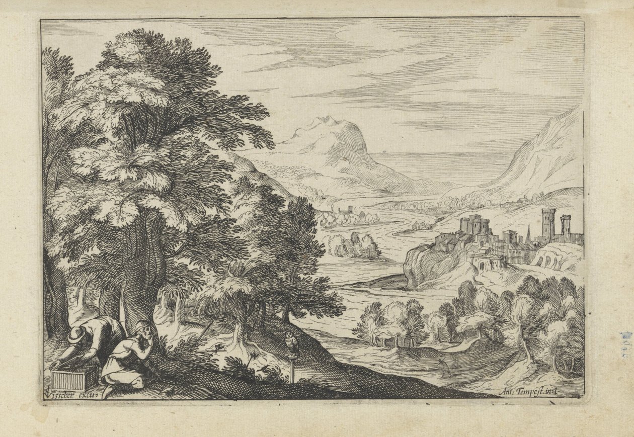 Landscape with Bird Catchers by Anonymous