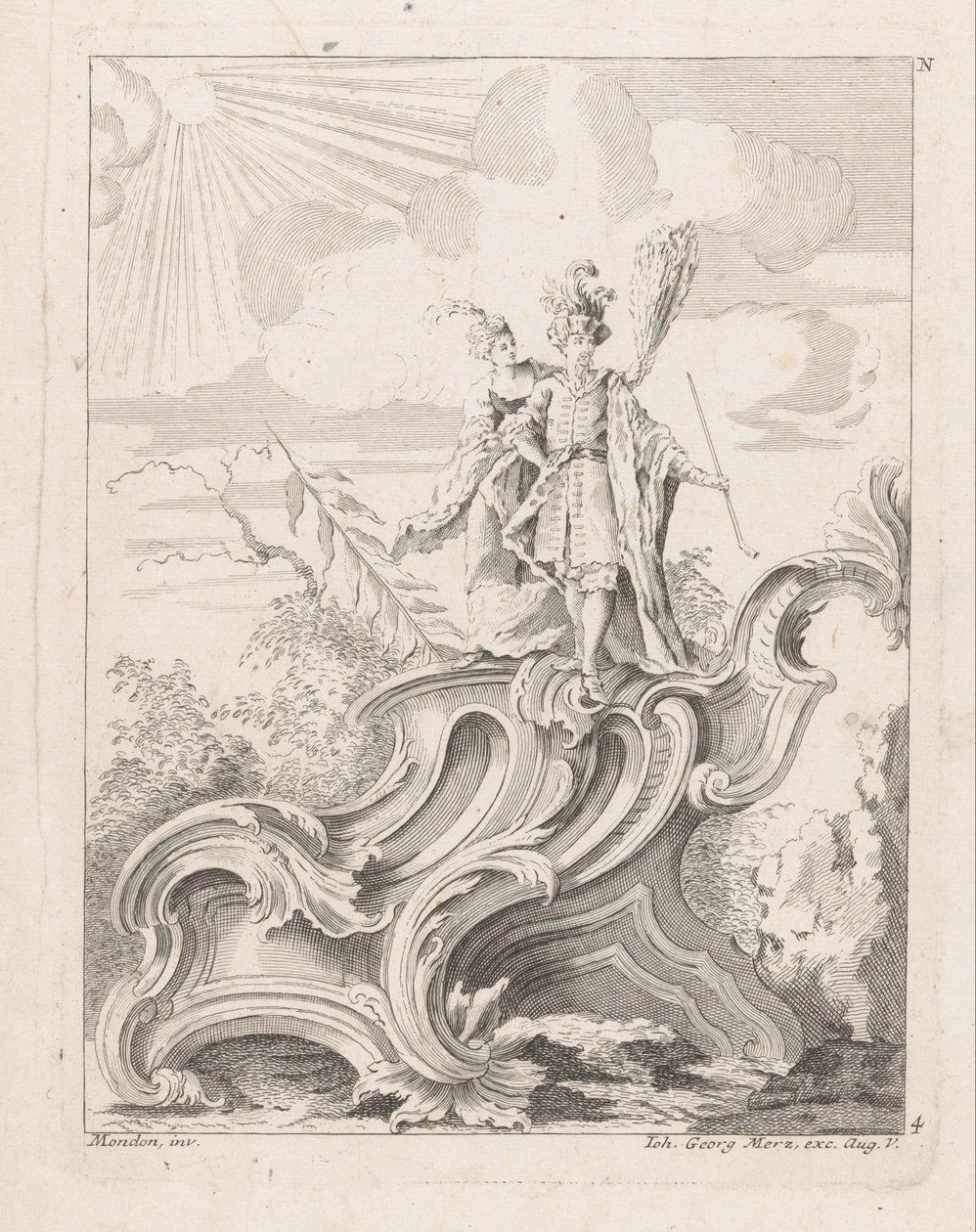 Man and Woman on Rocaille by Anonymous