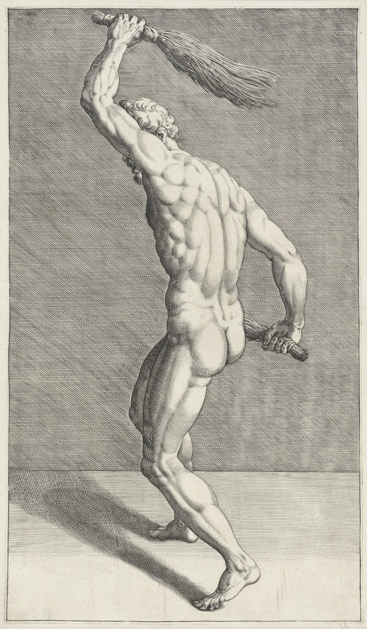 Man with Two Scourges by Anonymous