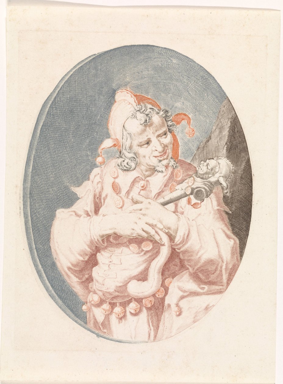 Jester with Marotte by Anonymous