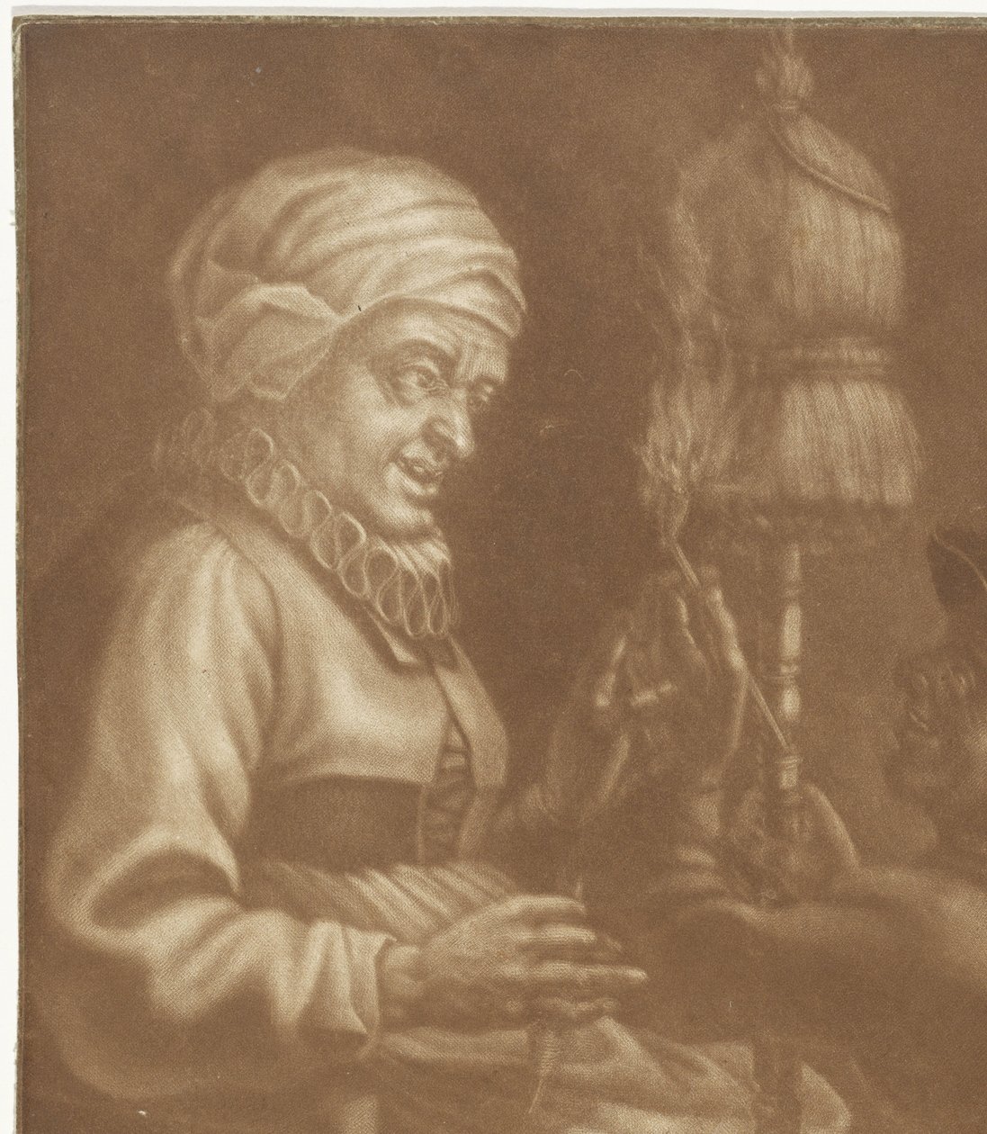 Old Woman with a Spinning Wheel by Anonymous