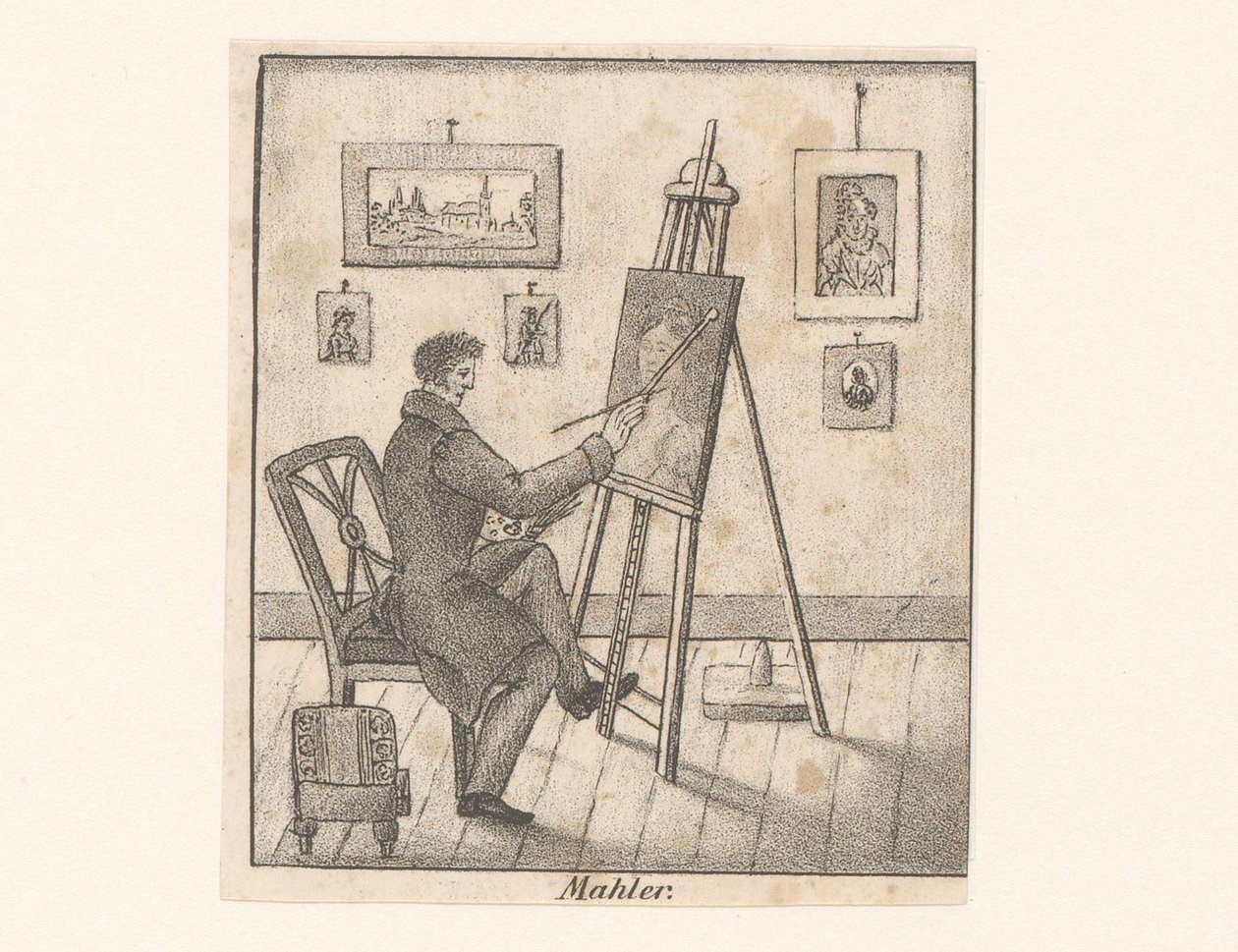 Painter Behind His Easel by Anonymous