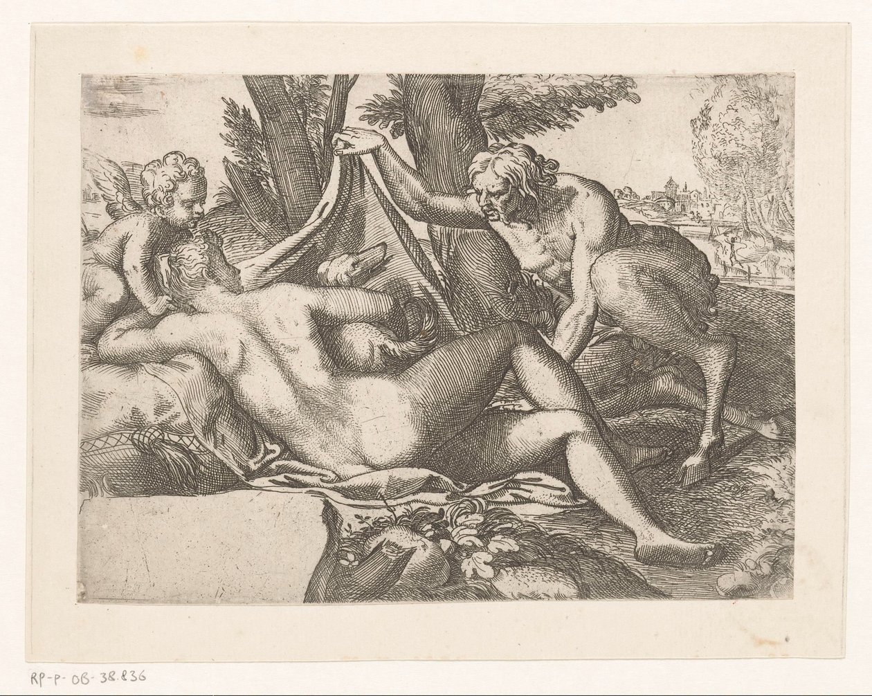 Sleeping Venus Spied on by a Satyr by Anonymous