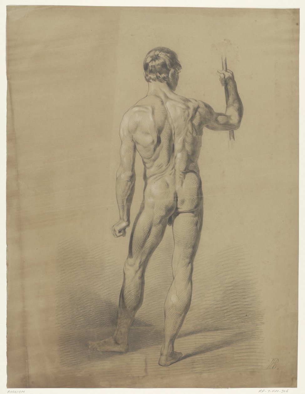 Standing Male Nude, Seen from the Back by Anonymous
