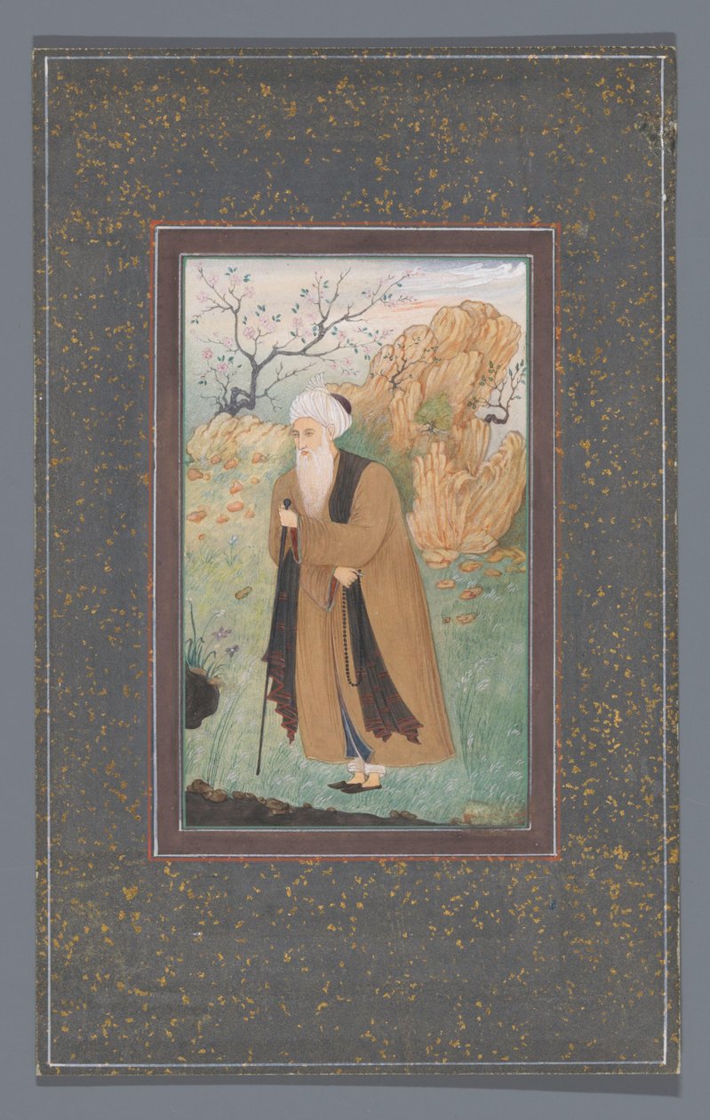 Standing Old Man with Stick by Anonymous