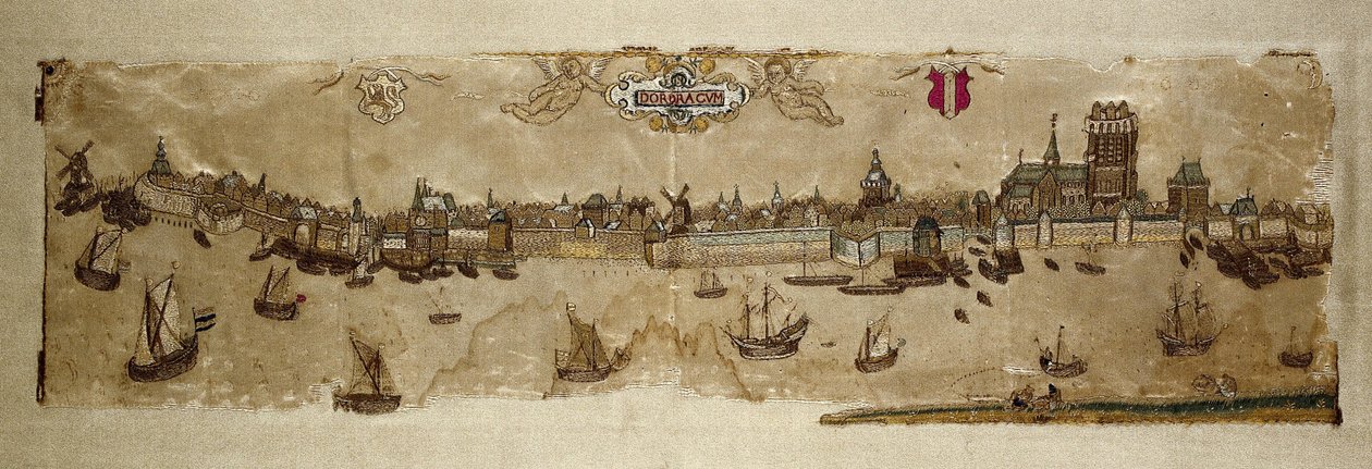 Strip of Embroidery of Silk on Silk by Anonymous