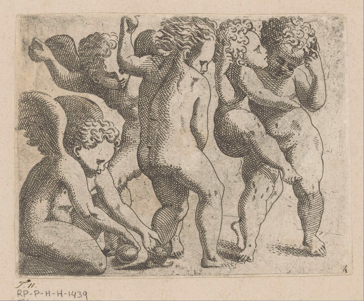 Five Frolicking Putti with Fruits by Anonymous