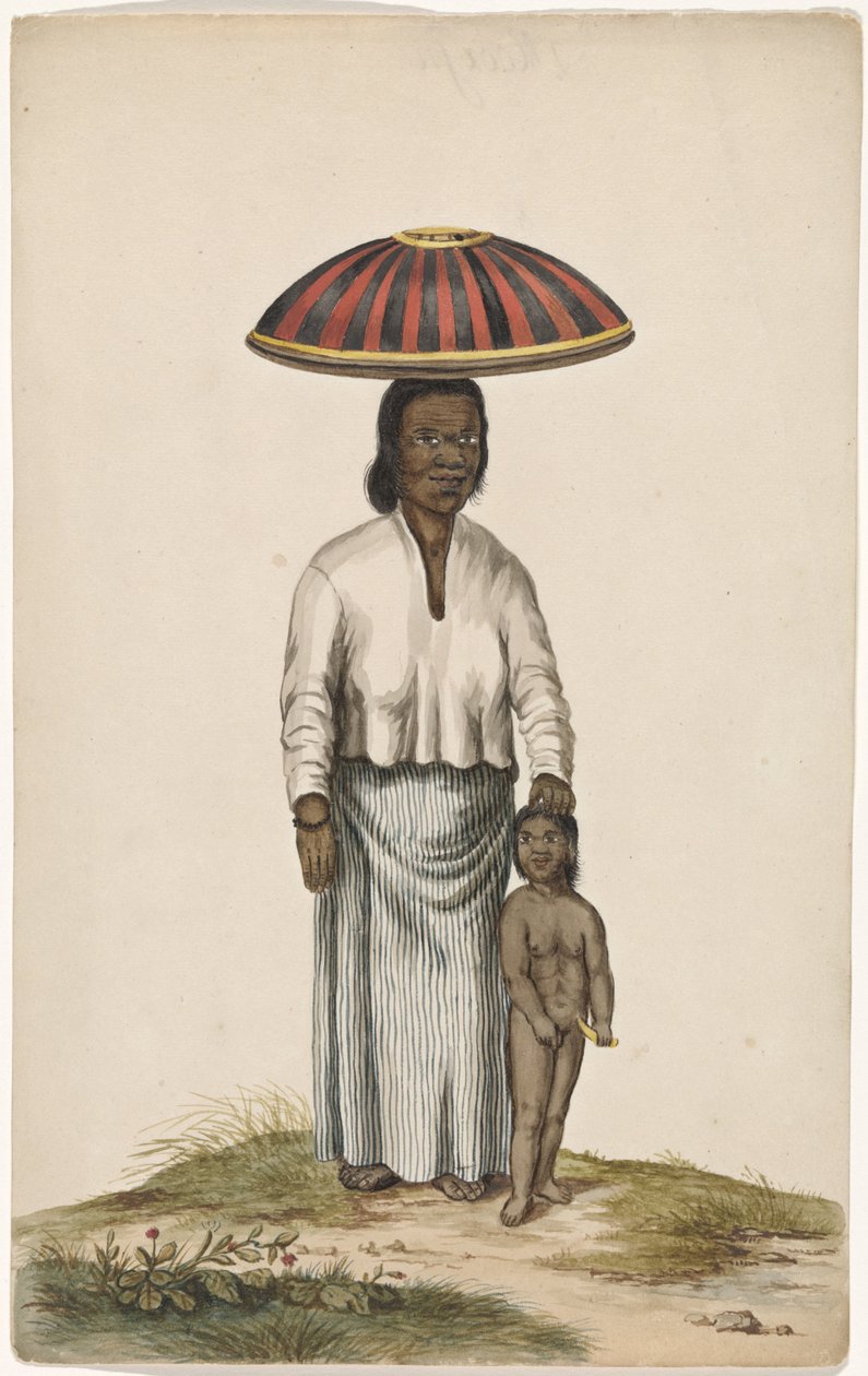 Woman with Child and Food Cover by Anonymous