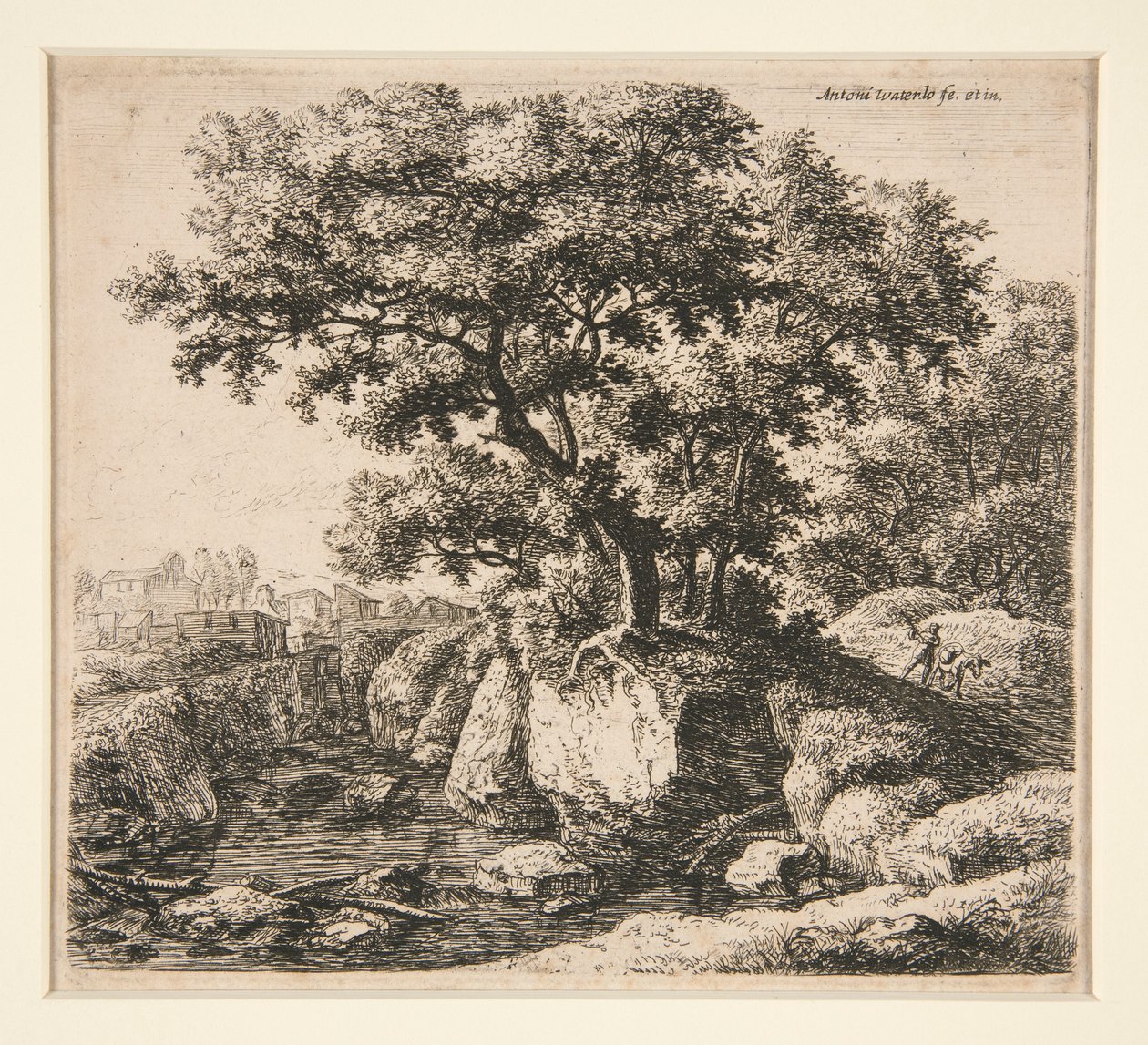 Landscape with Man Driving a Donkey by Anthonie Waterloo