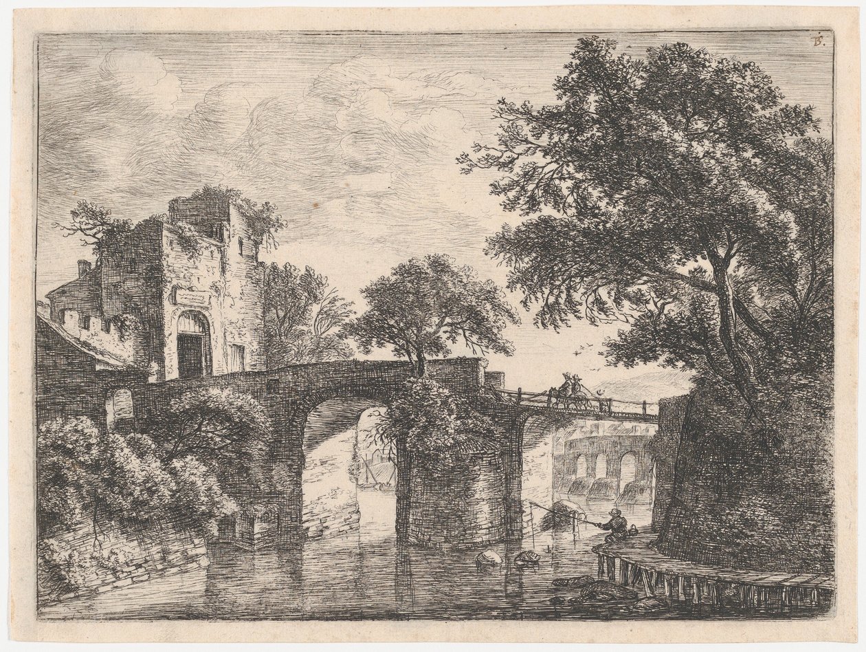 Two Stone Bridges, 17th Century by Anthonie Waterloo