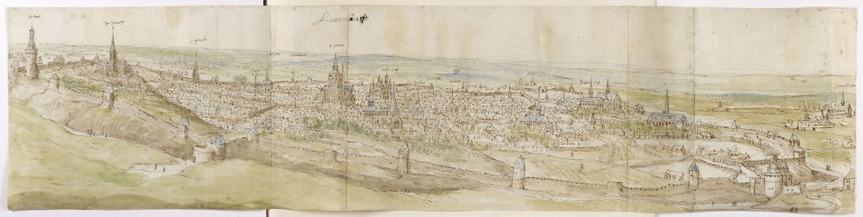 Panoramic View of Leuven from the North-West by Anthonis van den Wyngaerde