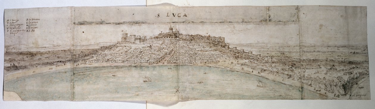 Panoramic View of San Lucar de Barrameda and adjacent countryside from the South West by Anthonis van den Wyngaerde