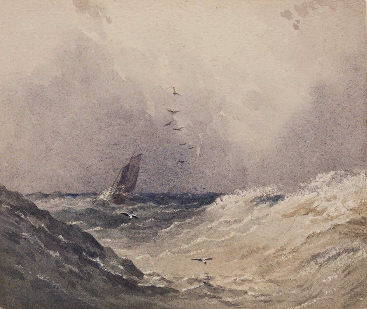 Sailing Boat Before a Storm by Anthony Vandyke Copley Fielding