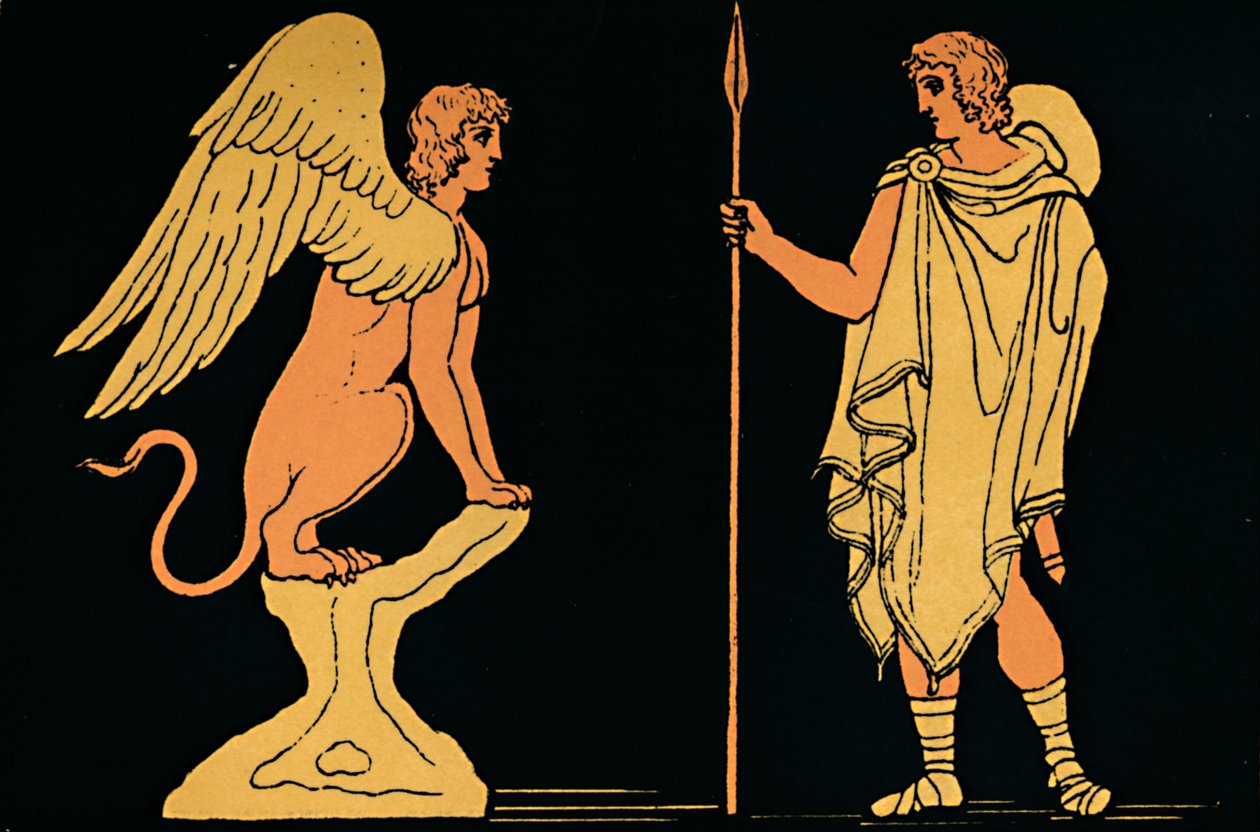 Oedipus and the Sphinx by Antique