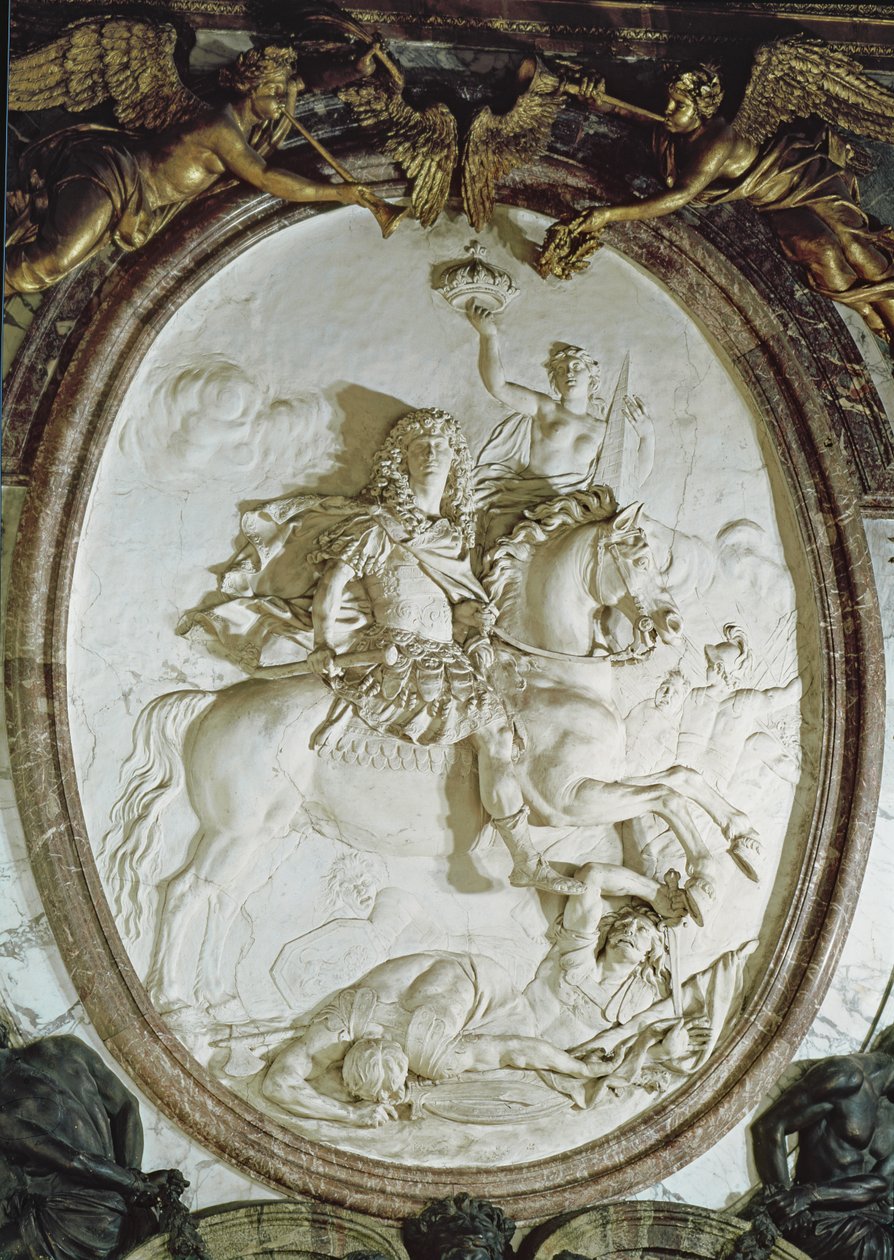 Equestrian portrait of Louis XIV from the Salon de la Guerre, c.1687 by Antoine Coysevox