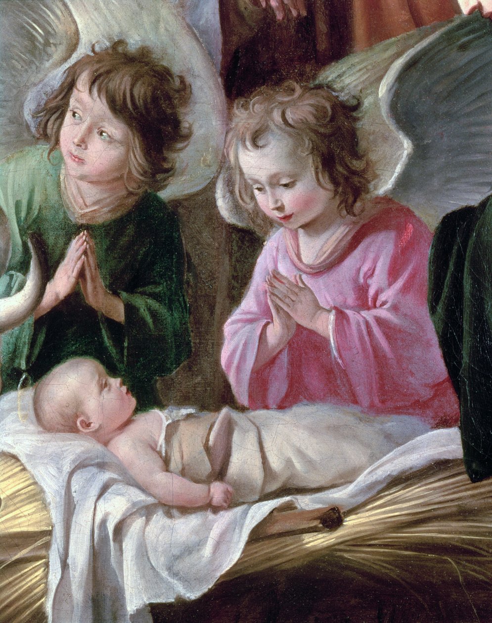 The Adoration of the Shepherds, Angels and Child (detail) by Antoine Le Nain