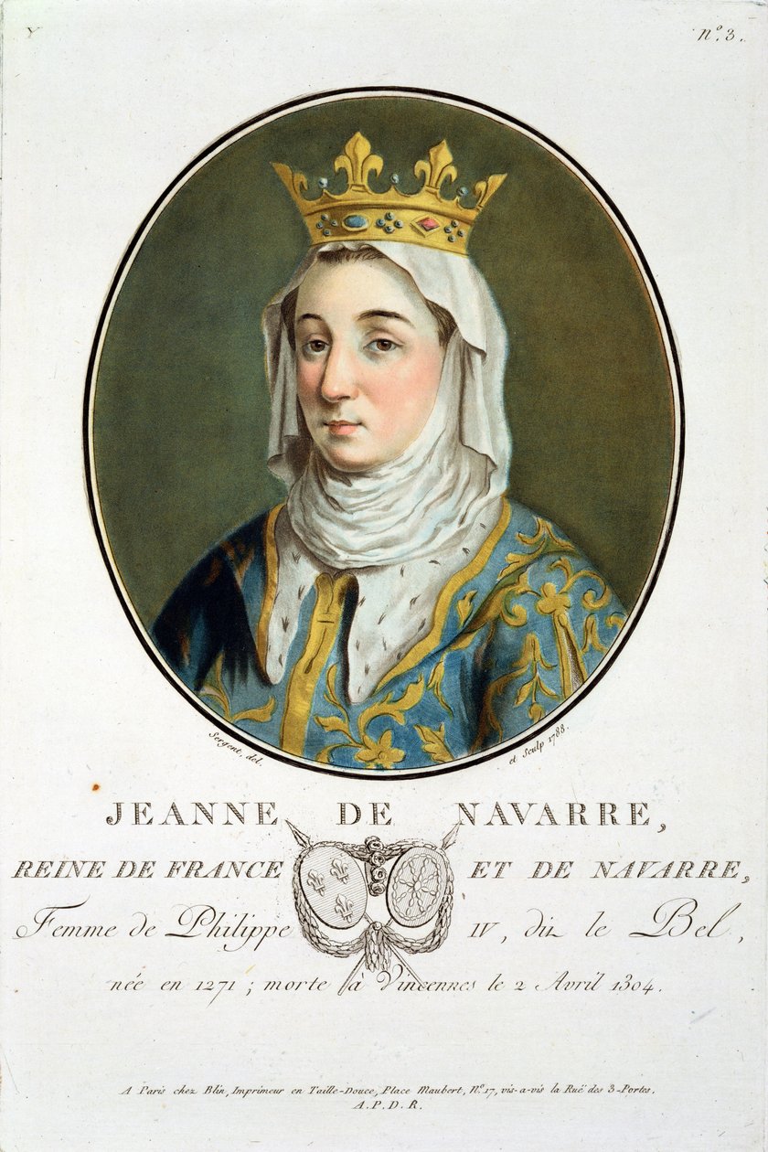 Portrait of Jeanne de Navarre (1271-1304), 1788 by Antoine Louis Francois Sergent Marceau