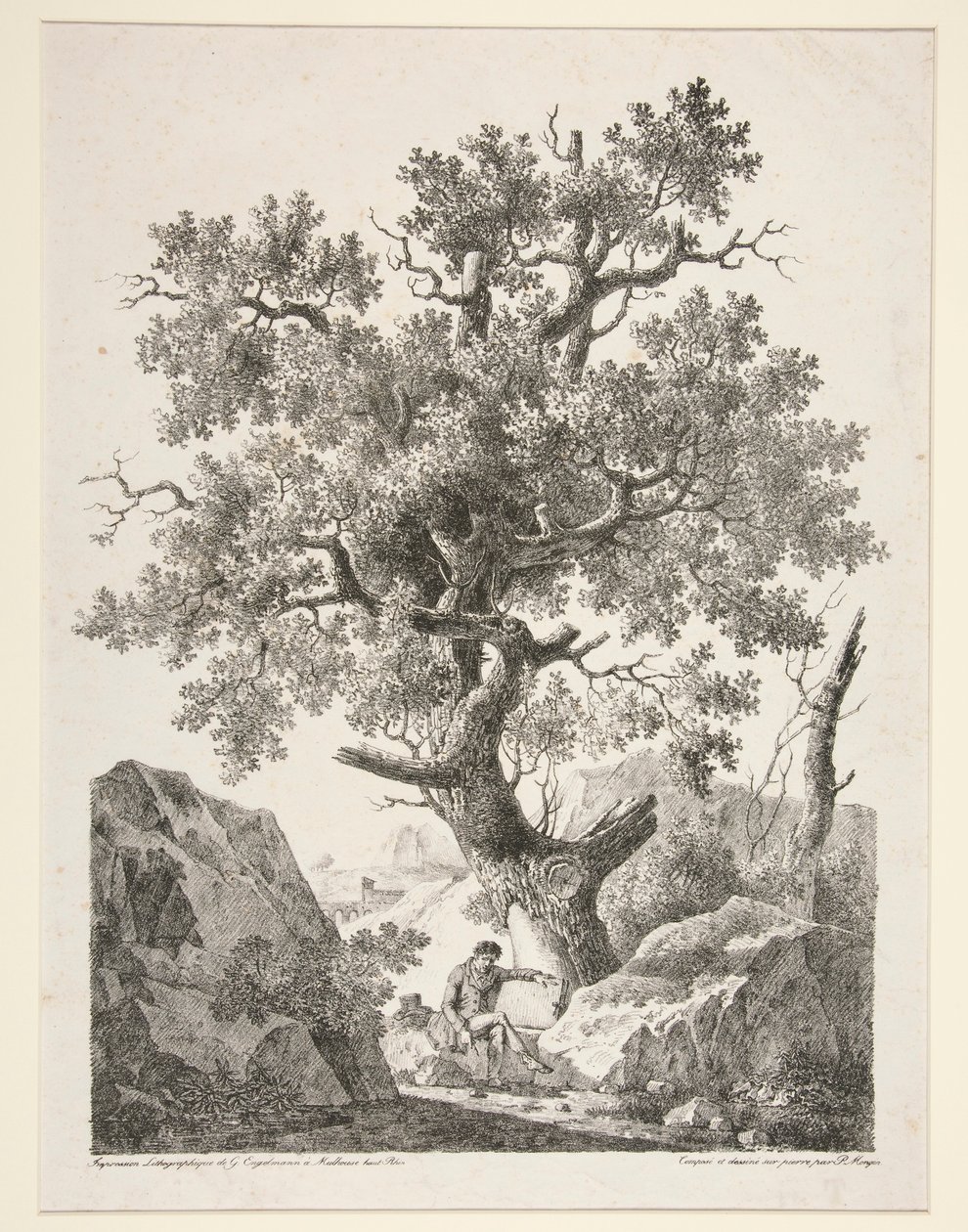 Untitled [Man Seated by Tree] by Antoine Pierre Mongin
