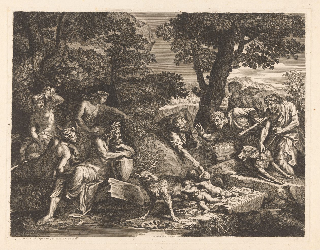 Romulus and Remus Found by Shepherds by Antoinette Bouzonnet
