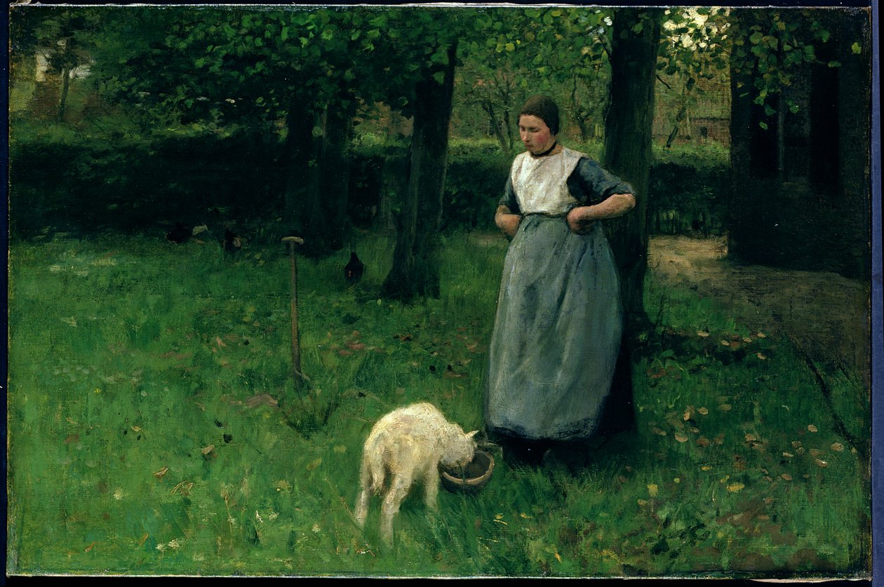 Larener Woman with a Goat by Anton Mauve